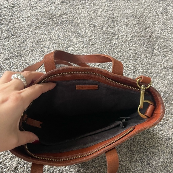 Madewell Brown Suede stripe Leather Bag - Picture 3 of 7